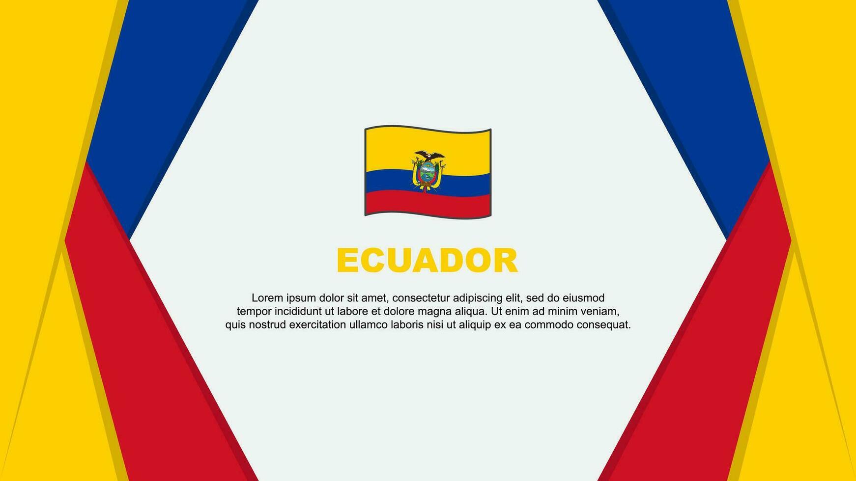 Equador bandeira abstrato fundo Projeto modelo. Equador independência dia bandeira desenho animado vetor ilustração. Equador fundo