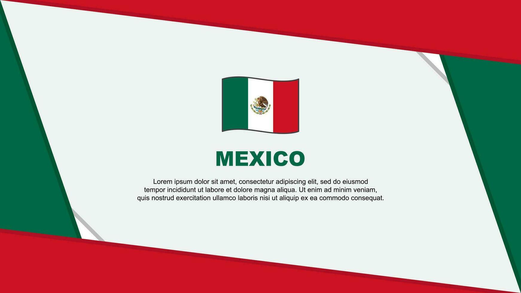 México bandeira abstrato fundo Projeto modelo. México independência dia bandeira desenho animado vetor ilustração. México independência dia