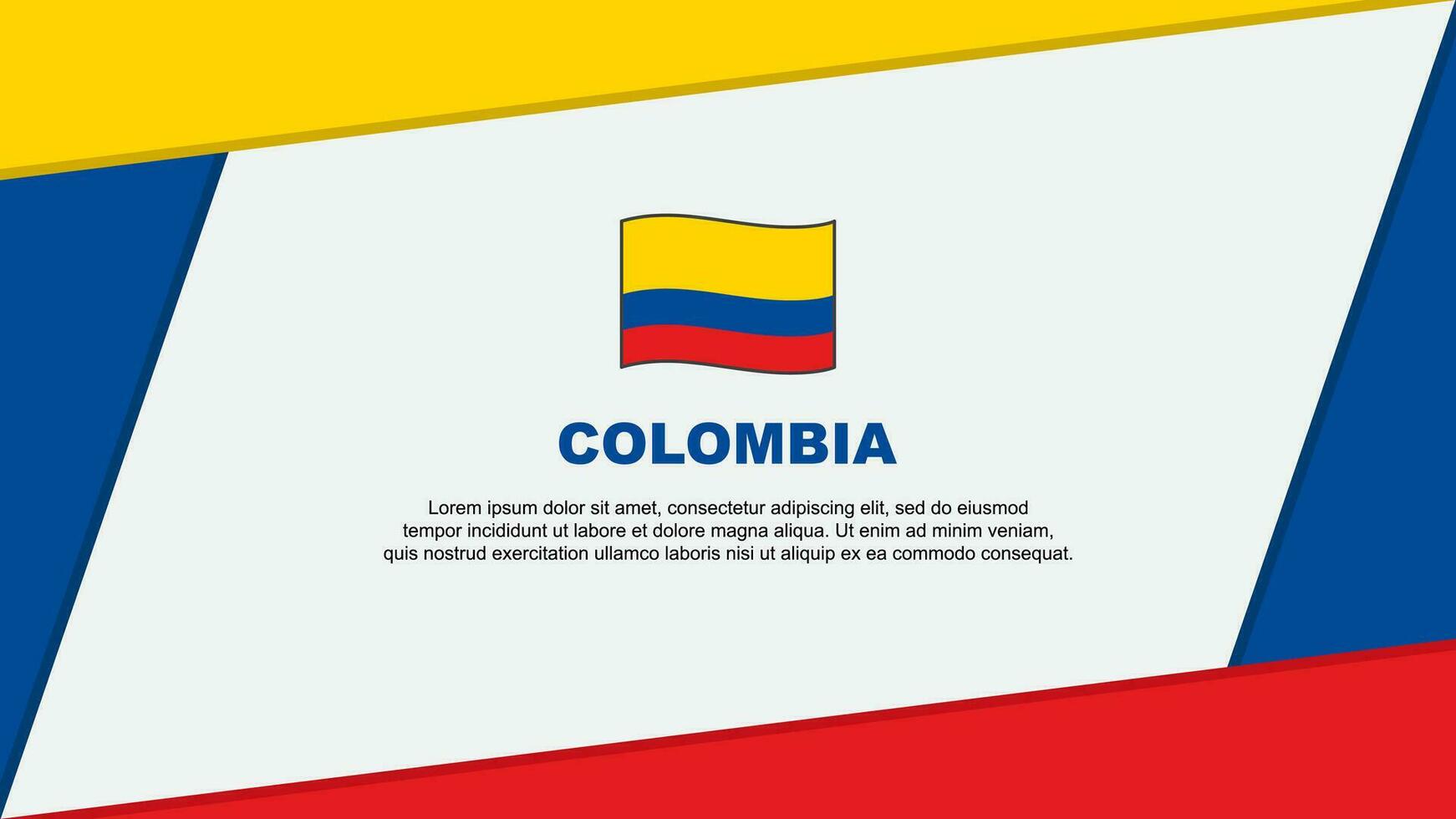 Colômbia bandeira abstrato fundo Projeto modelo. Colômbia independência dia bandeira desenho animado vetor ilustração. Colômbia bandeira