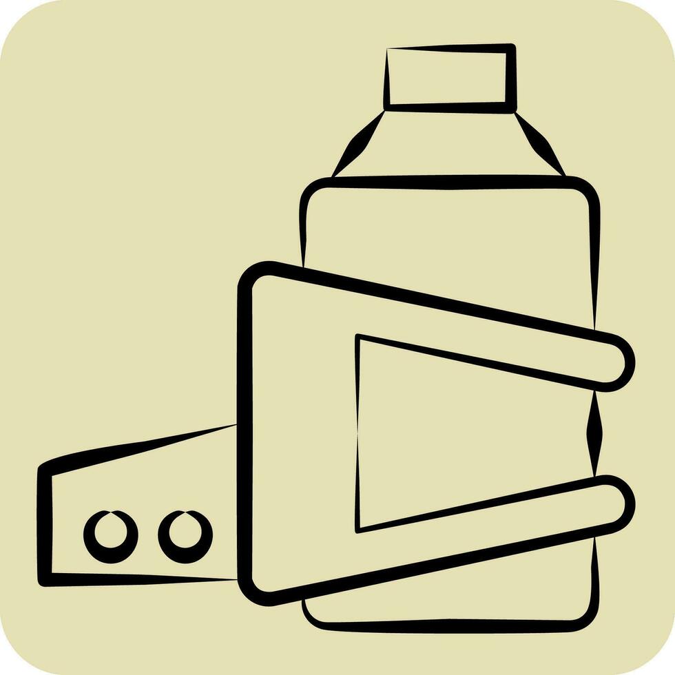 ícone garrafa cela suporte relacionado para bicicleta símbolo. mão desenhado estilo. simples Projeto editável. simples ilustração vetor