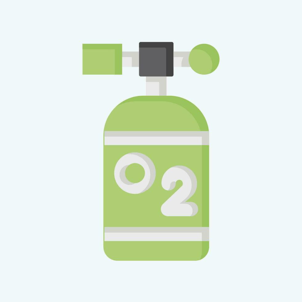 ícone oxigênio tanque. relacionado para bioquímica símbolo. plano estilo. simples Projeto editável. simples ilustração vetor