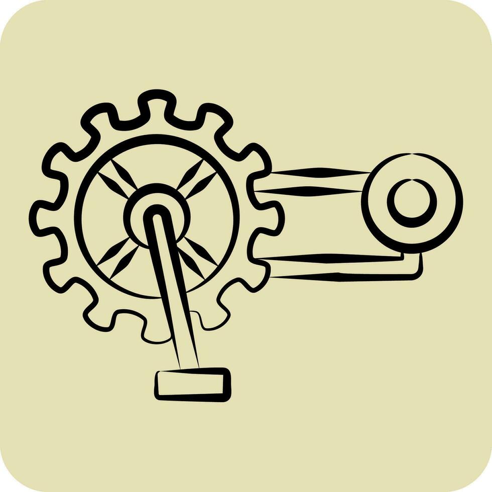 ícone engrenagem relacionado para bicicleta símbolo. mão desenhado estilo. simples Projeto editável. simples ilustração vetor
