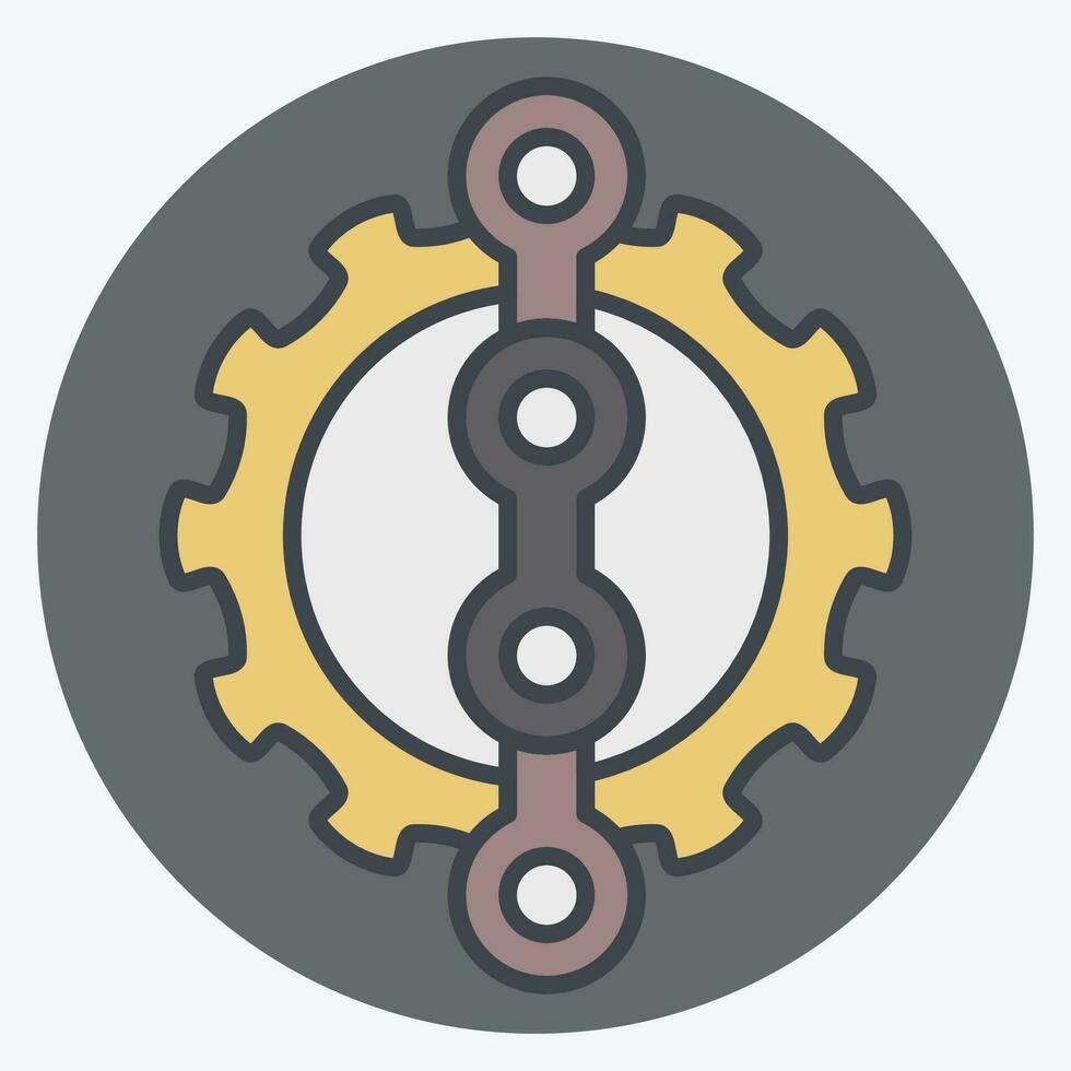 ícone cadeia relacionado para bicicleta símbolo. cor companheiro estilo. simples Projeto editável. simples ilustração vetor