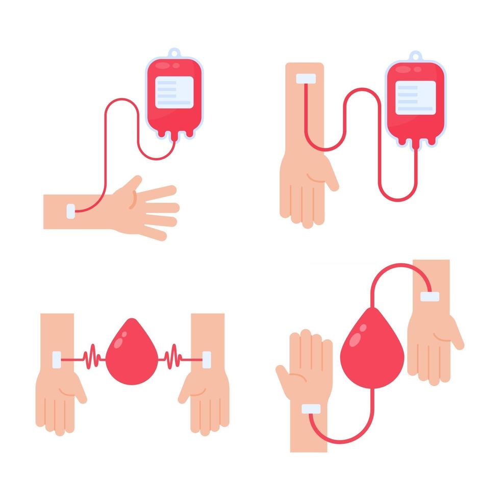 vetor de doação de sangue o conceito de sangue precisa para salvar a vida do paciente.