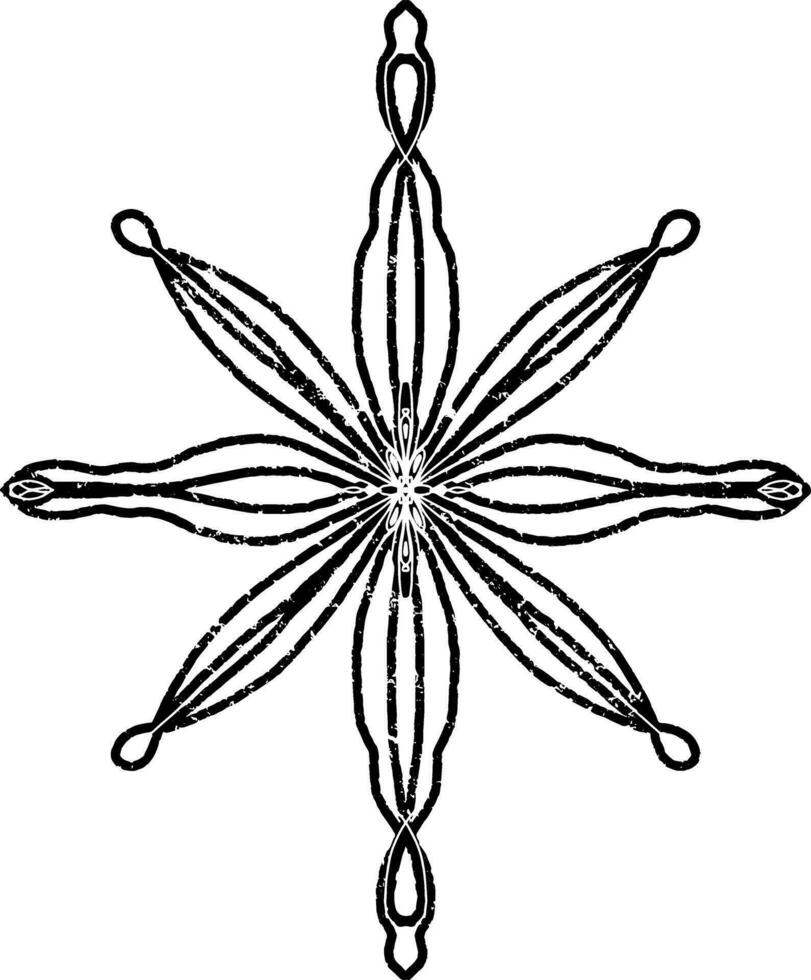 uma Preto e branco desenhando do uma Estrela com uma central ponto vetor