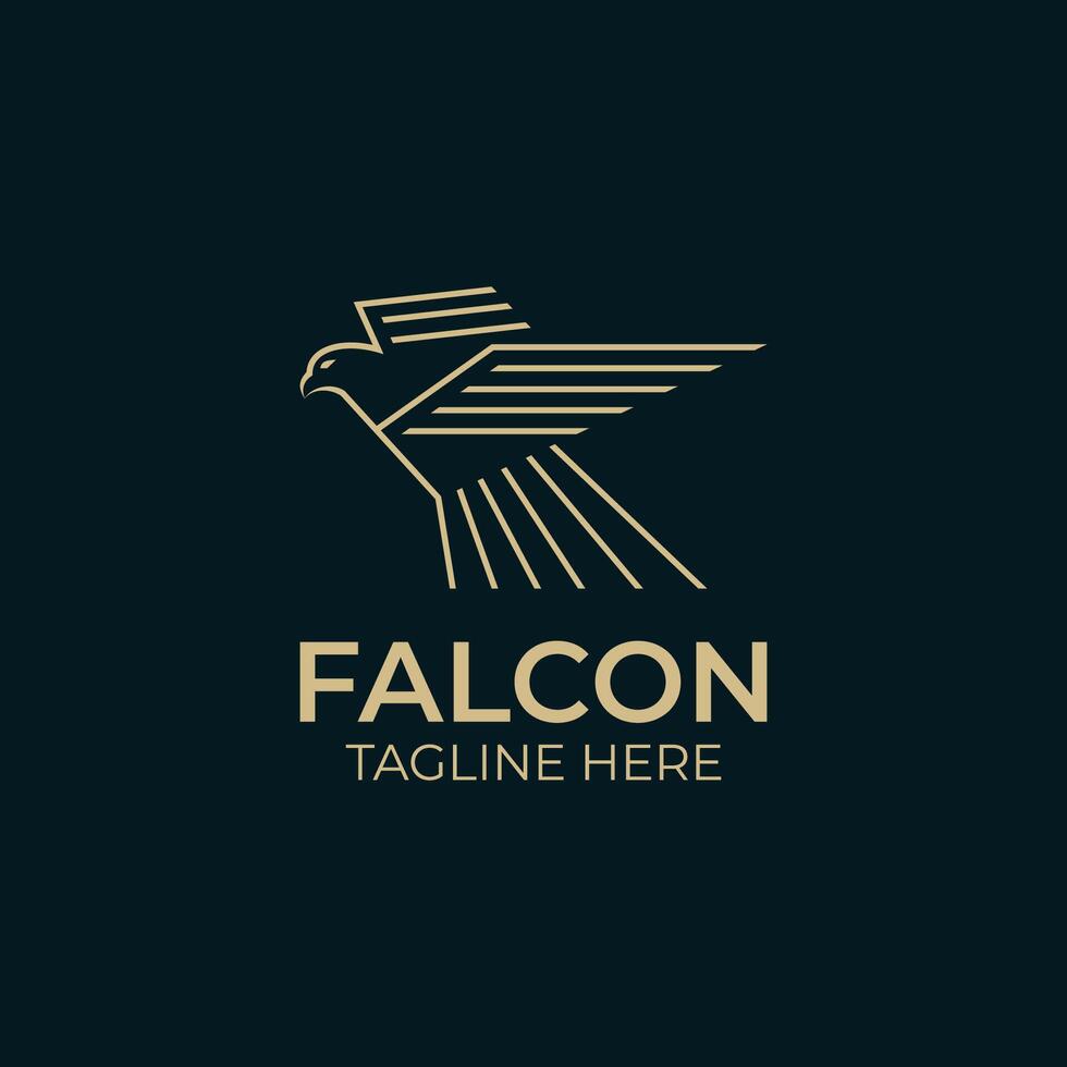 falcão linha logotipo e ícone vetor