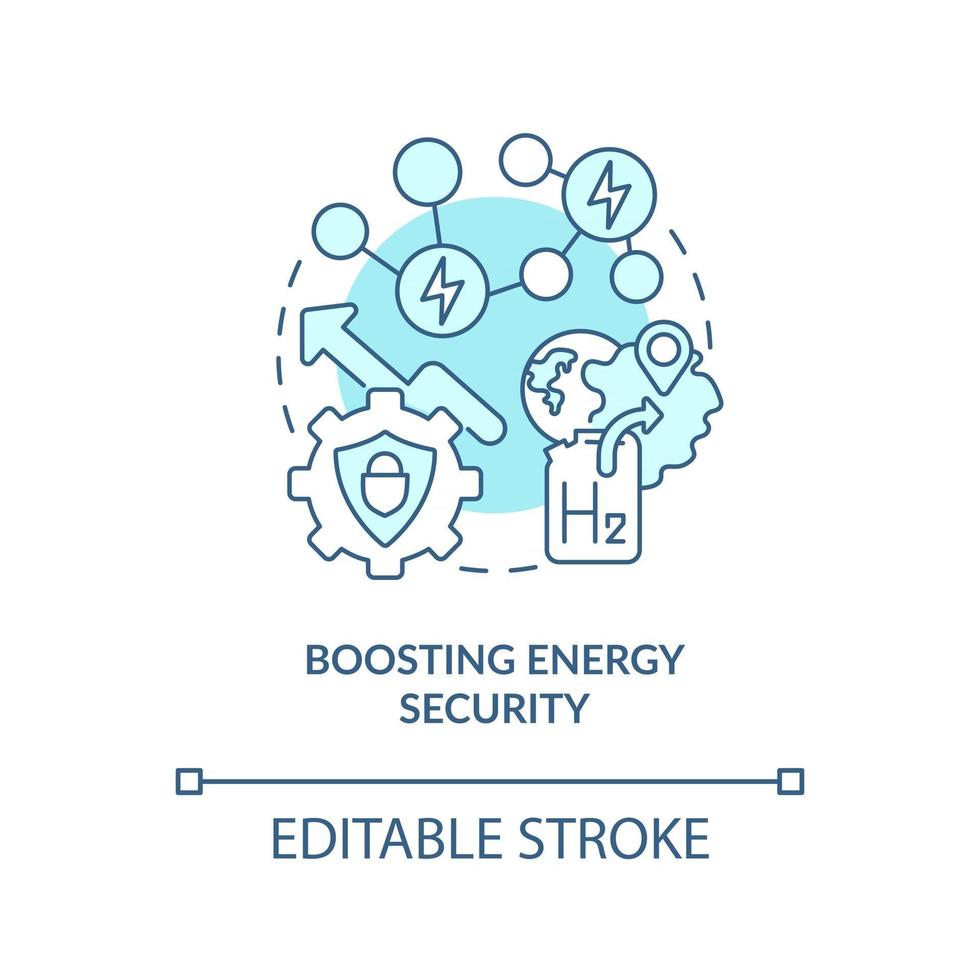 impulsionando o ícone do conceito de segurança energética vetor