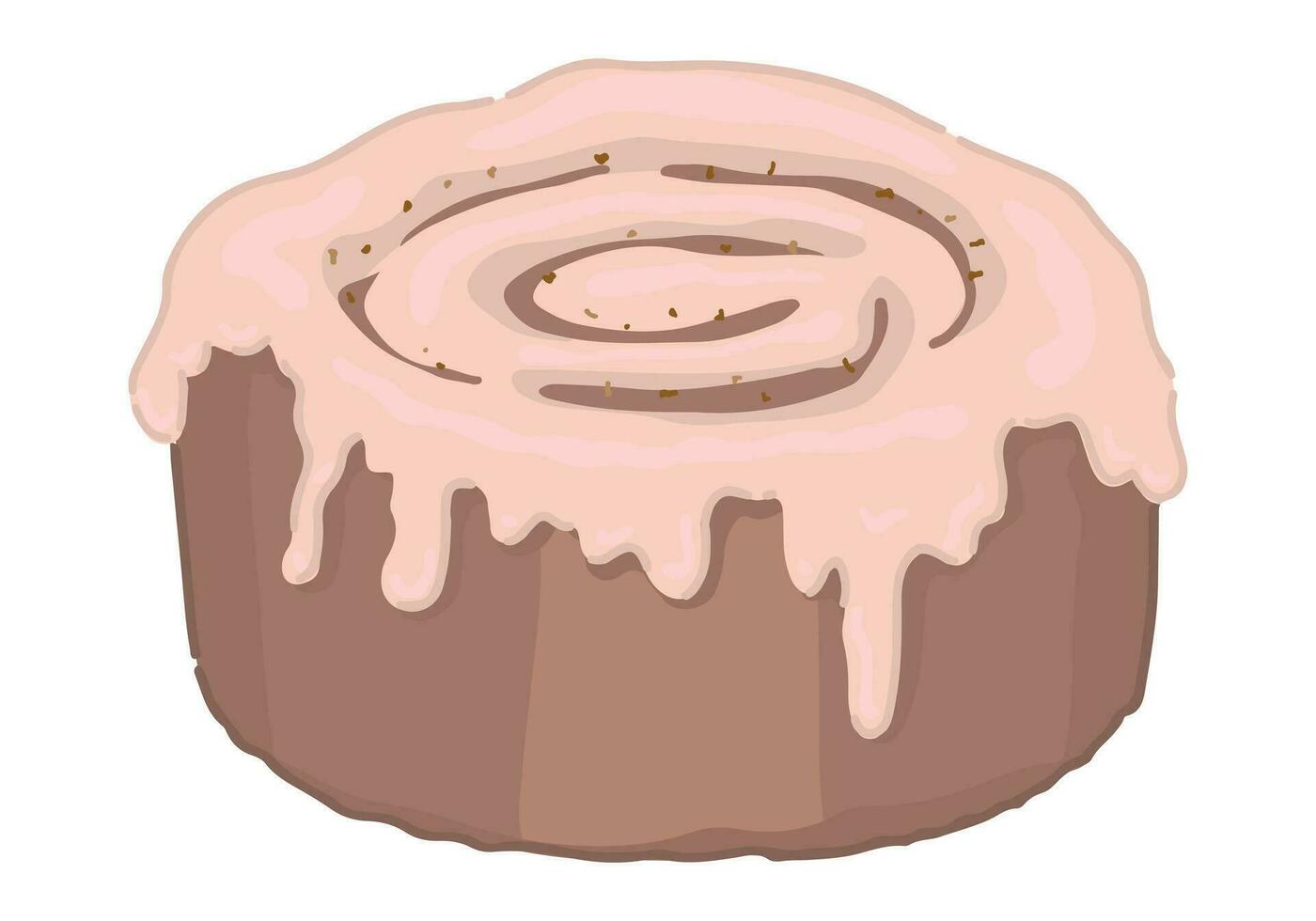 rabisco do canela pão. doce caseiro pastelaria clipart isolado em branco fundo. vetor ilustração dentro desenho animado estilo.