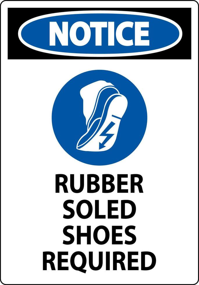 aviso prévio placa borracha sola sapatos requeridos vetor