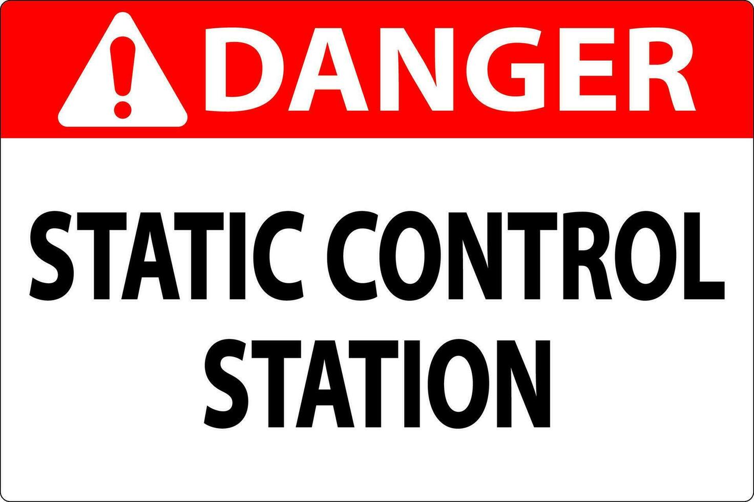 Perigo placa estático ao controle estação vetor