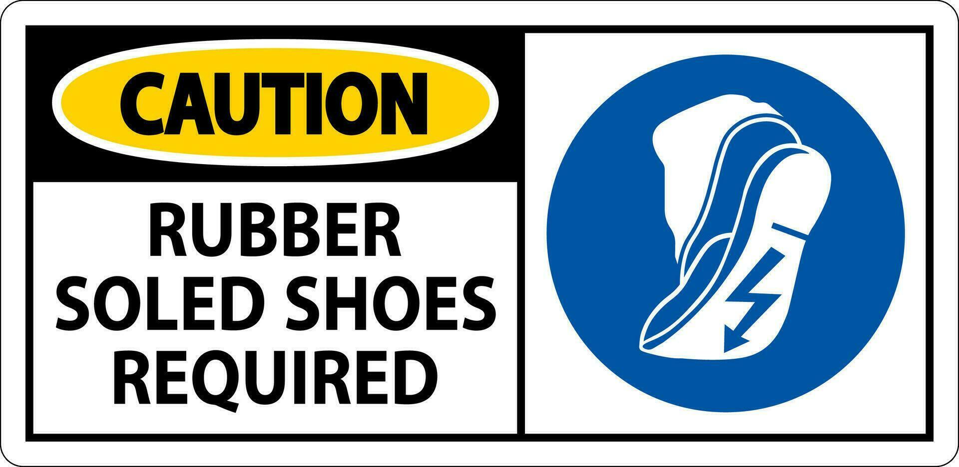 Cuidado placa borracha sola sapatos requeridos vetor