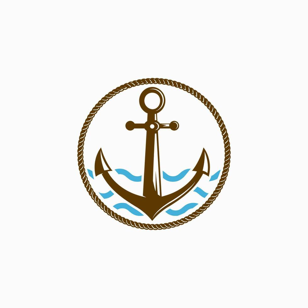 âncora logotipo, simples elegante projeto, náutico navio vetor, ícone símbolo ilustração vetor