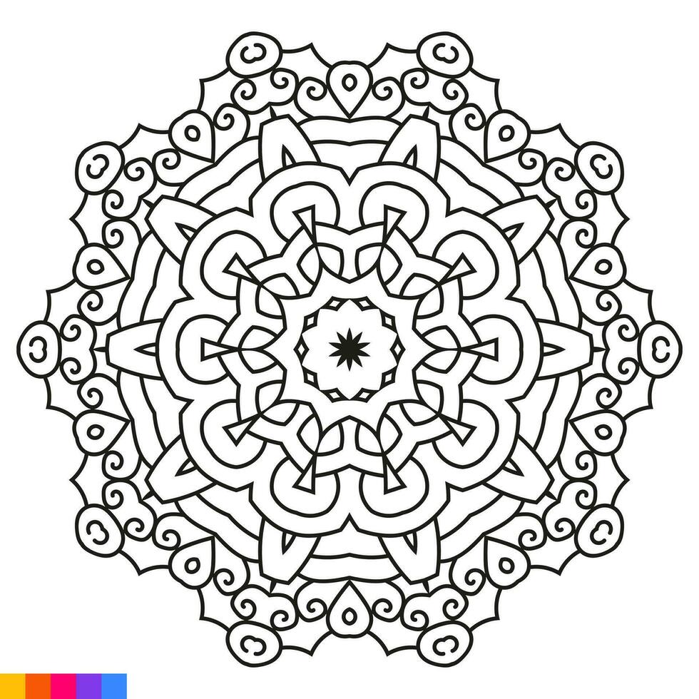 mandala arte para coloração livro. limpar \ limpo decorativo volta ornamento. oriental padrão, vetor ilustração coloração livro página. circular padronizar dentro Formato do mandala para hena, mehndi, tatuagem, decoração.