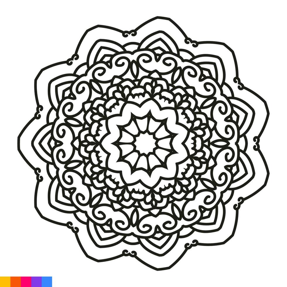 mandala arte para coloração livro. limpar \ limpo decorativo volta ornamento. oriental padrão, vetor ilustração coloração livro página. circular padronizar dentro Formato do mandala para hena, mehndi, tatuagem, decoração.