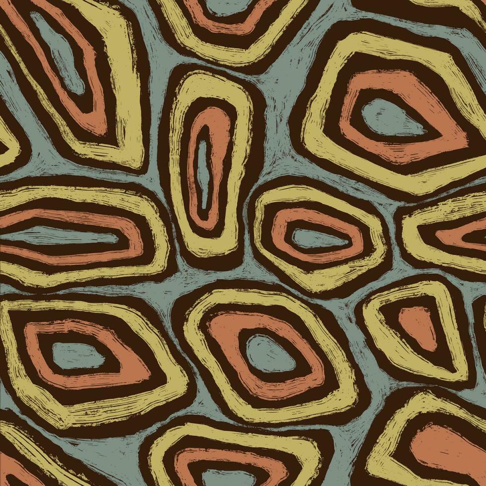 mão desenhado tribal étnico desatado padronizar. desenhado com giz textura com círculo formas manchas, pontos e grunge efeito. abstrato padronizar misturar vetor