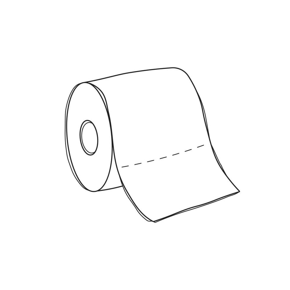 mão desenhado desenho animado vetor ilustração banheiro papel ícone dentro rabisco estilo