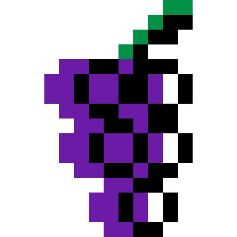 uva fruta desenho animado ícone dentro pixel estilo. vetor