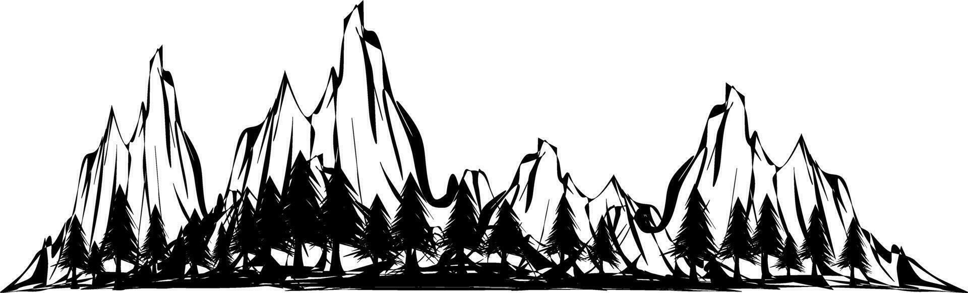 desenhando skecth do a montanha vetor