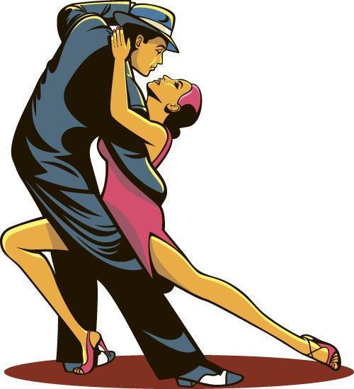 ilustração vetorial dança casal vetor