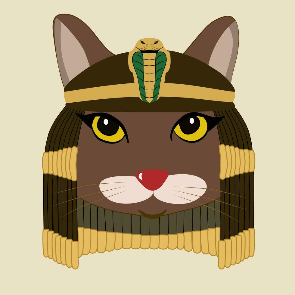 vetor ilustração gráfico do gato dentro antigo Egito fantasia, faraó, Cleópatra fantasia, com serpente enfeite em a cabeça, terno para antigo Egito tema coisas
