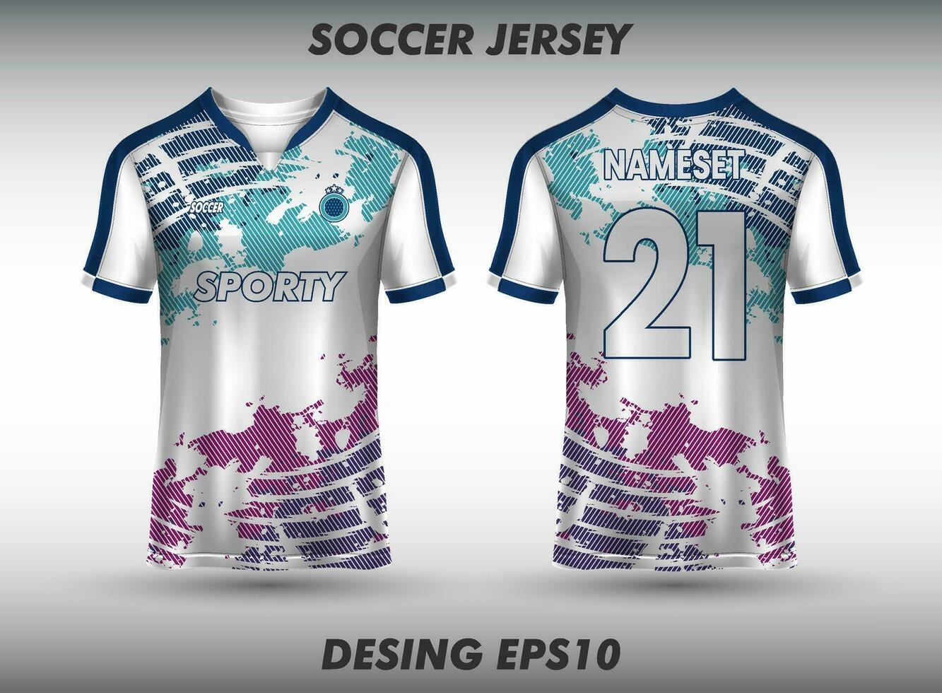 camiseta esporte Projeto modelo para futebol camisa, futebol kit e tanque topo para basquetebol jérsei. esporte uniforme dentro frente e costas visualizar. zombar acima para esporte clube. vetor