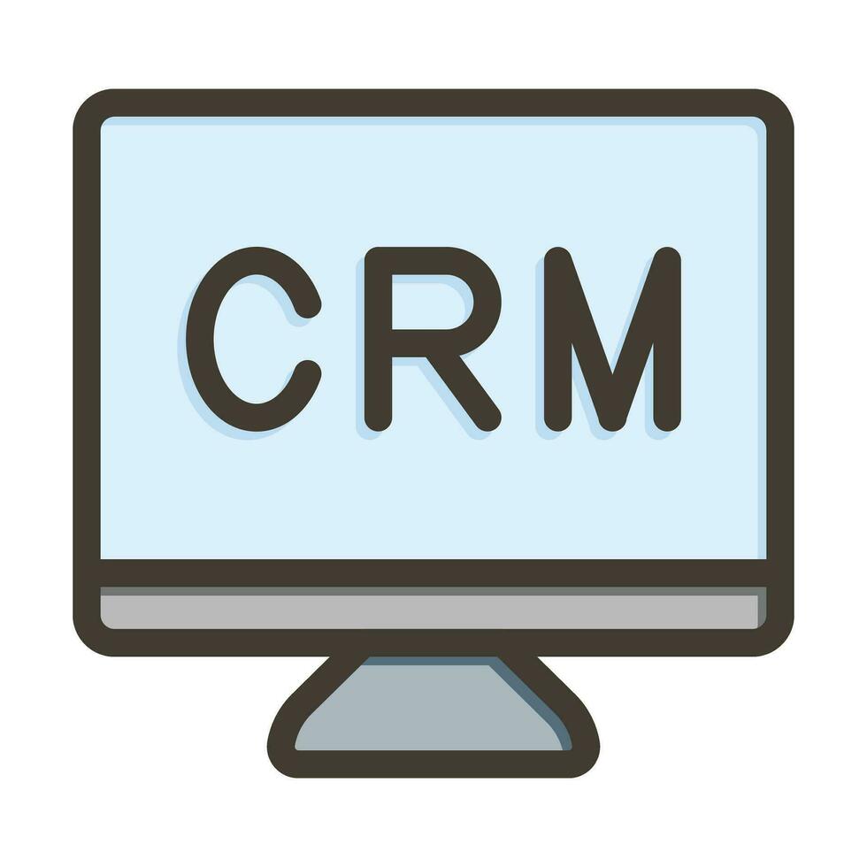 crm vetor Grosso linha preenchidas cores ícone para pessoal e comercial usar.