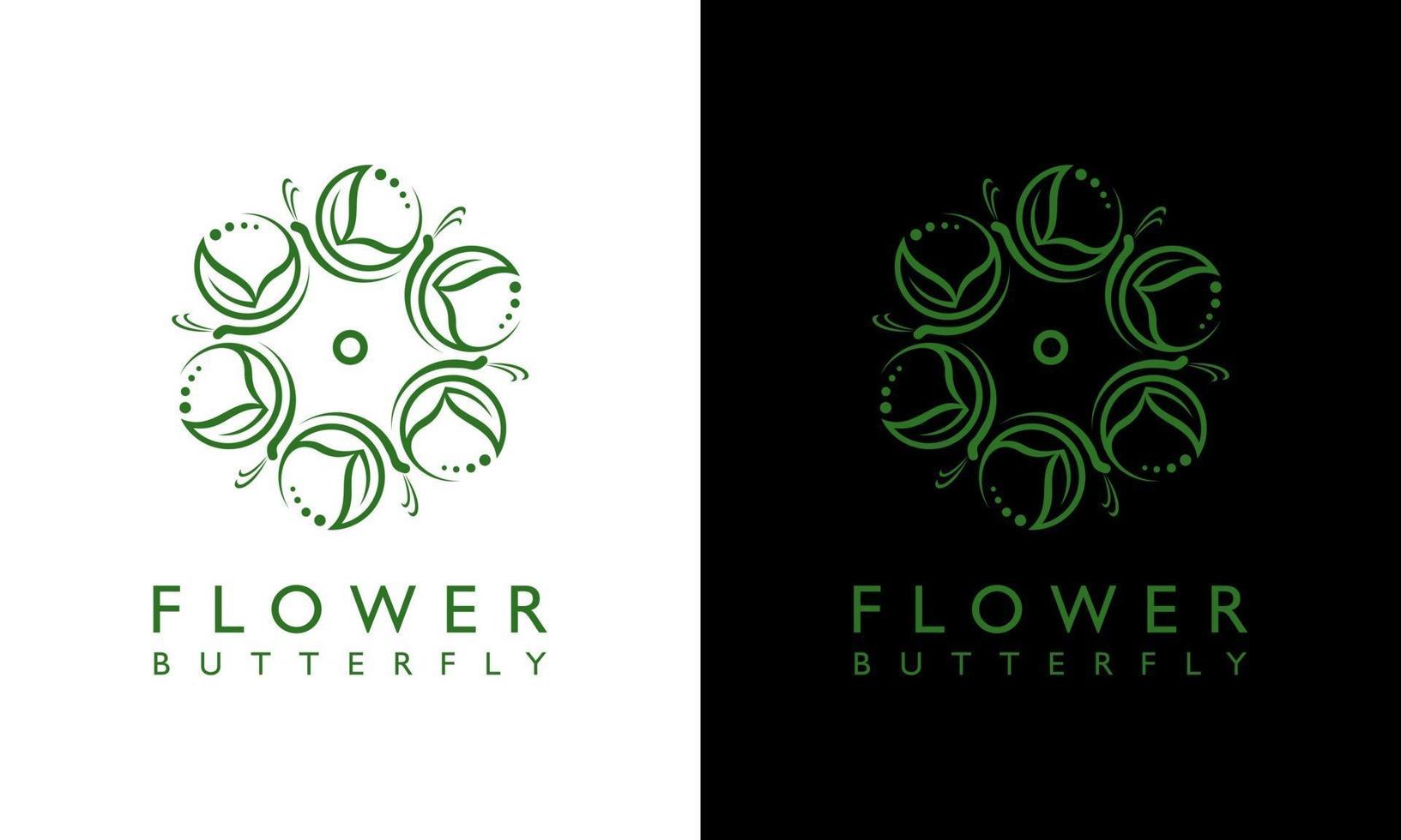 Ilustração em vetor gráfico de design de logotipo com conceito de borboleta floral feminina que se encaixa em qualquer lugar