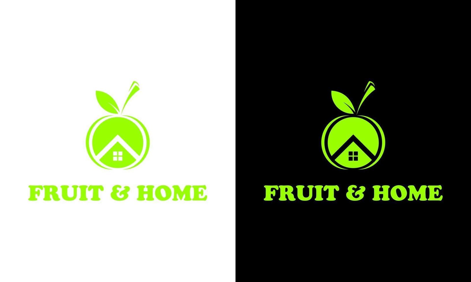 Gráfico de ilustração vetorial do conceito de casa no modelo de design de logotipo de fruta maçã vetor