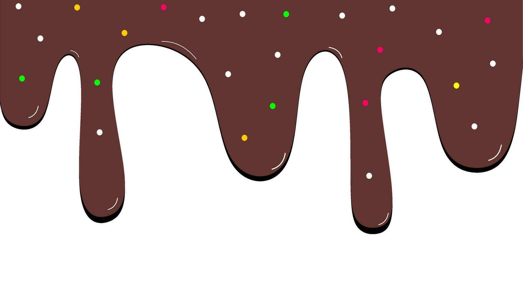 Derretendo chocolate e morango gelo creme fundo com granulados . Derretendo chocolate fundo com cópia de espaço área vetor