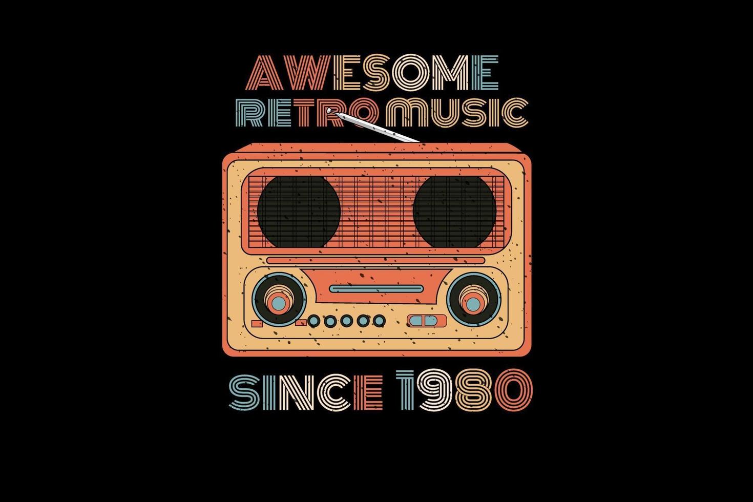 incrível música retrô silhueta design estilo retro vetor