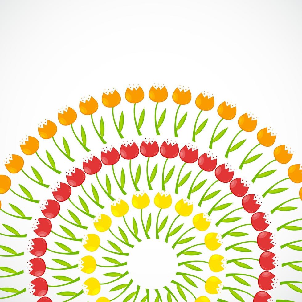fundo floral com ilustração vetorial de tulipas vetor