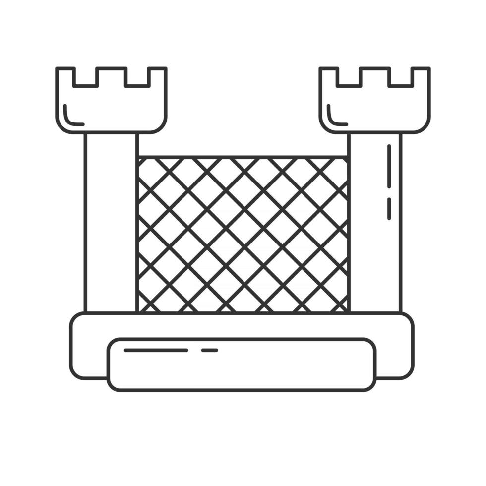 ícone de contorno do castelo inflável. pulando de casa no parque infantil. vetor