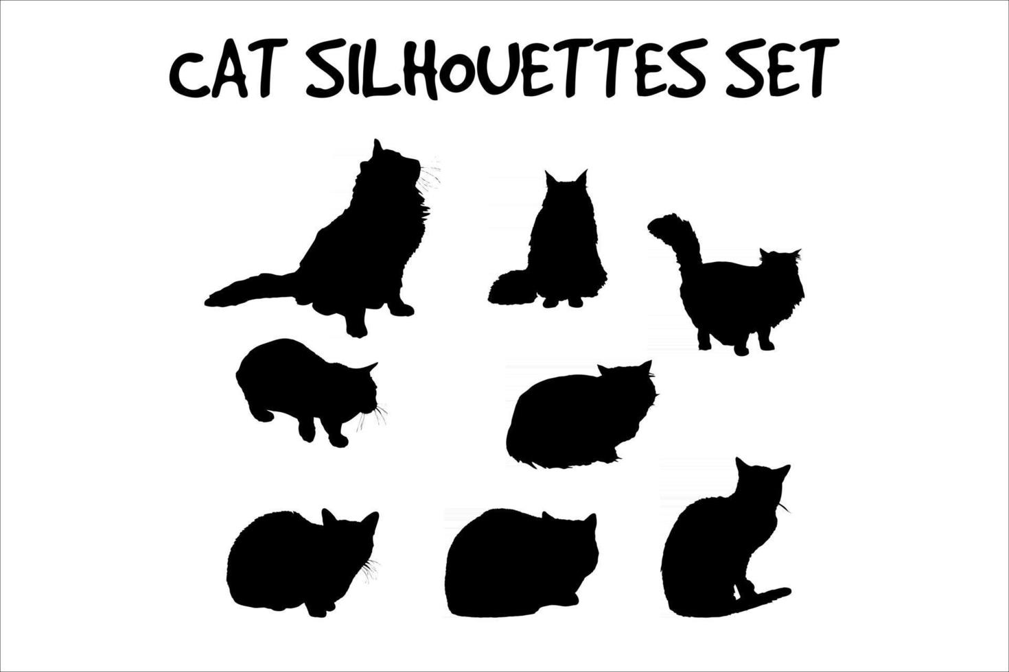 definir silhuetas vetoriais dos gatos vetor