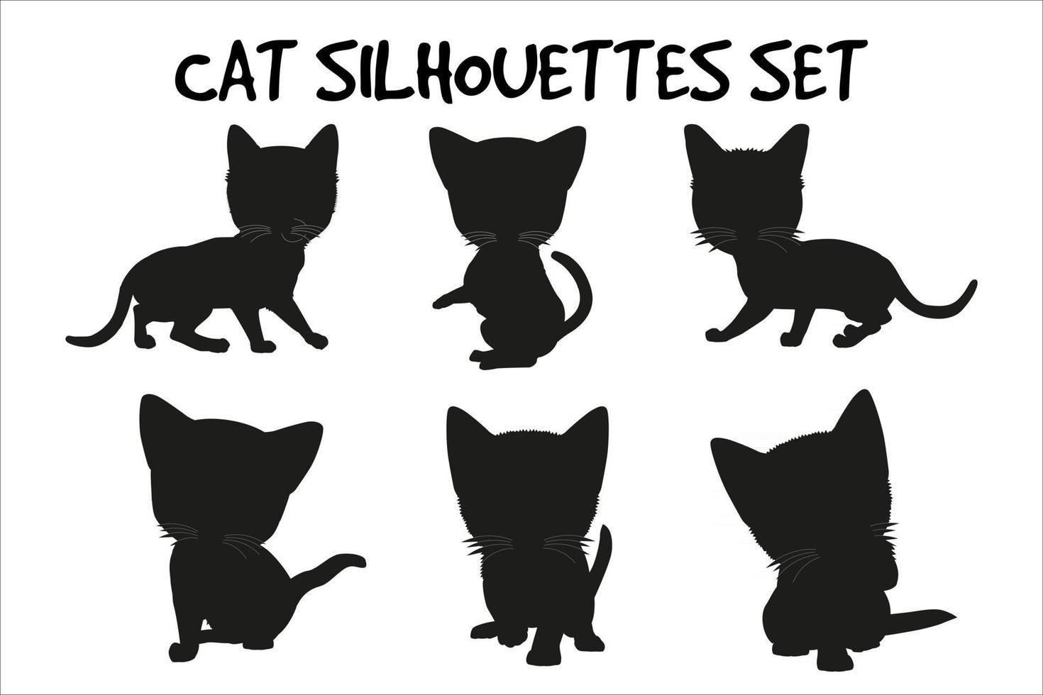 Mega conjunto de silhuetas de gatos vetor eps 10