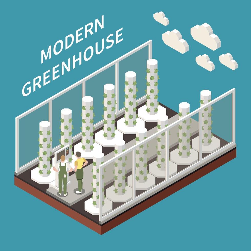 ilustração em vetor conceito moderno de cultivo em estufas
