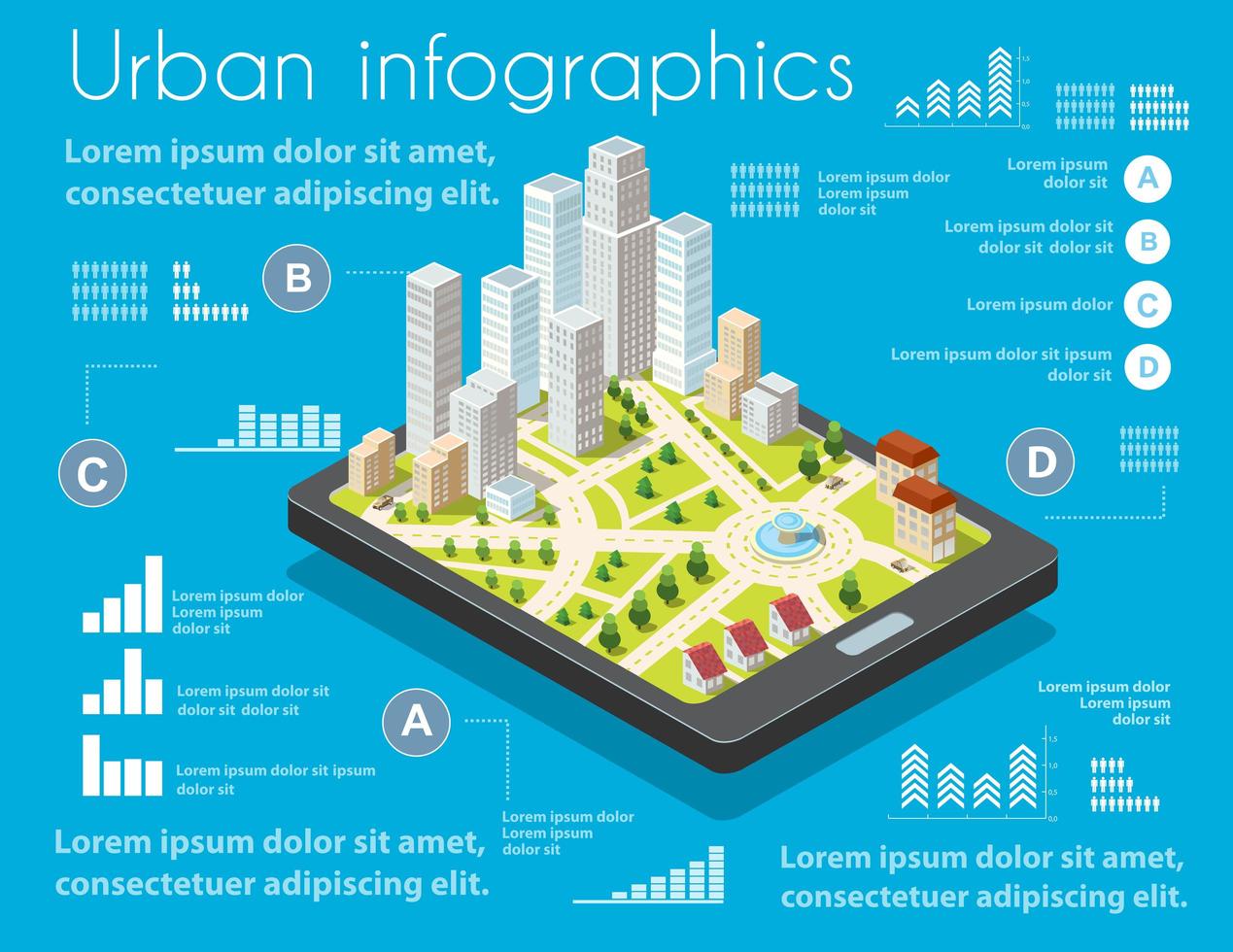 isométrica mapa da cidade navegações cartografia urbana negócios vetor