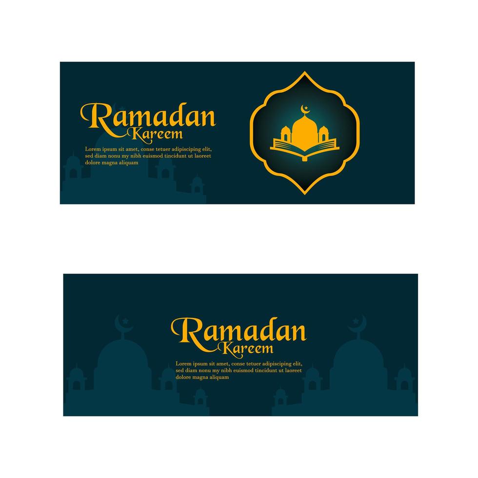 ramadan kareem. design de faixa plana do ramadã. ícone vetor