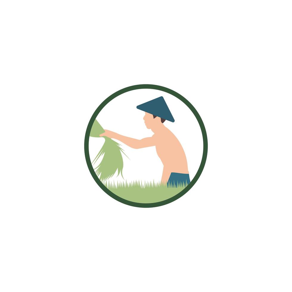modelo de design de logotipo de fazendeiro. ilustração do ícone do vetor. vetor