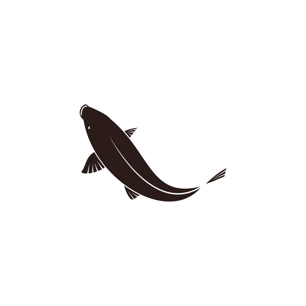 ilustração do ícone do vetor do modelo do projeto da silhueta dos peixes.