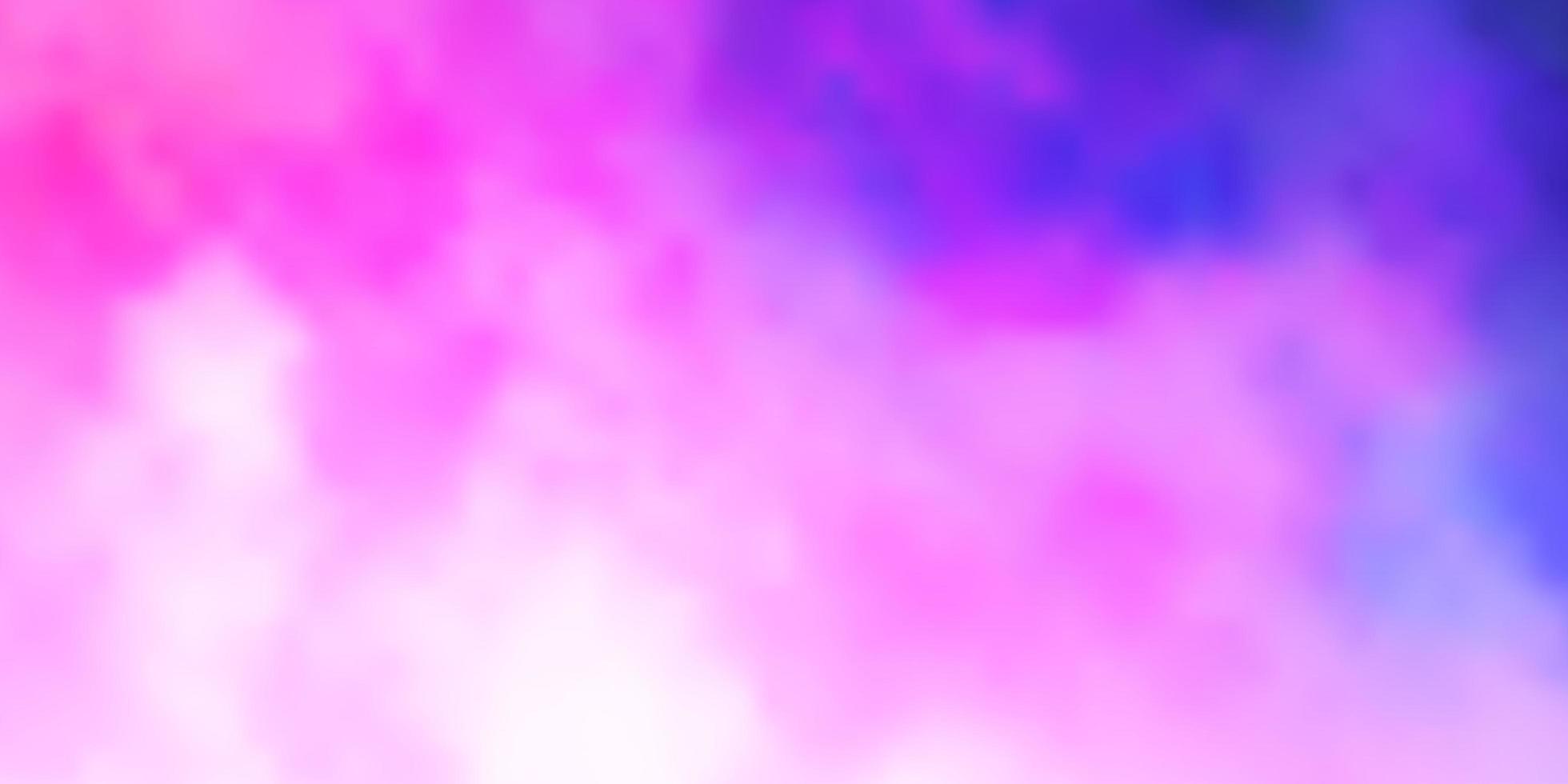 layout de vetor roxo claro, rosa com cloudscape.