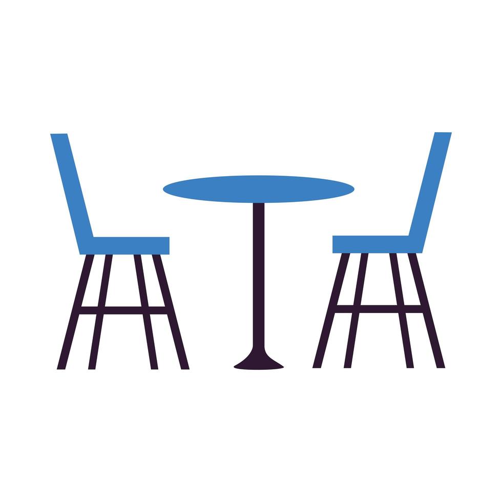 mesa de restaurante com desenho vetorial de cadeiras vetor