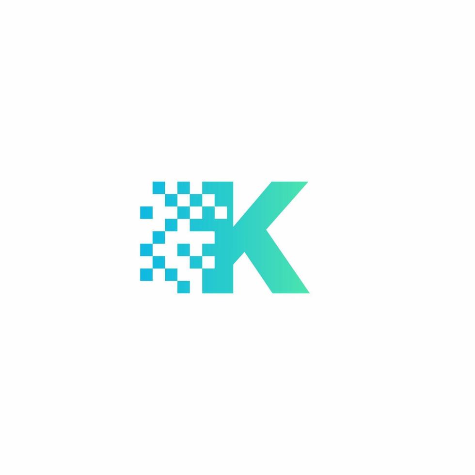 modelo moderno de design de logotipo de pixel k letra vetor