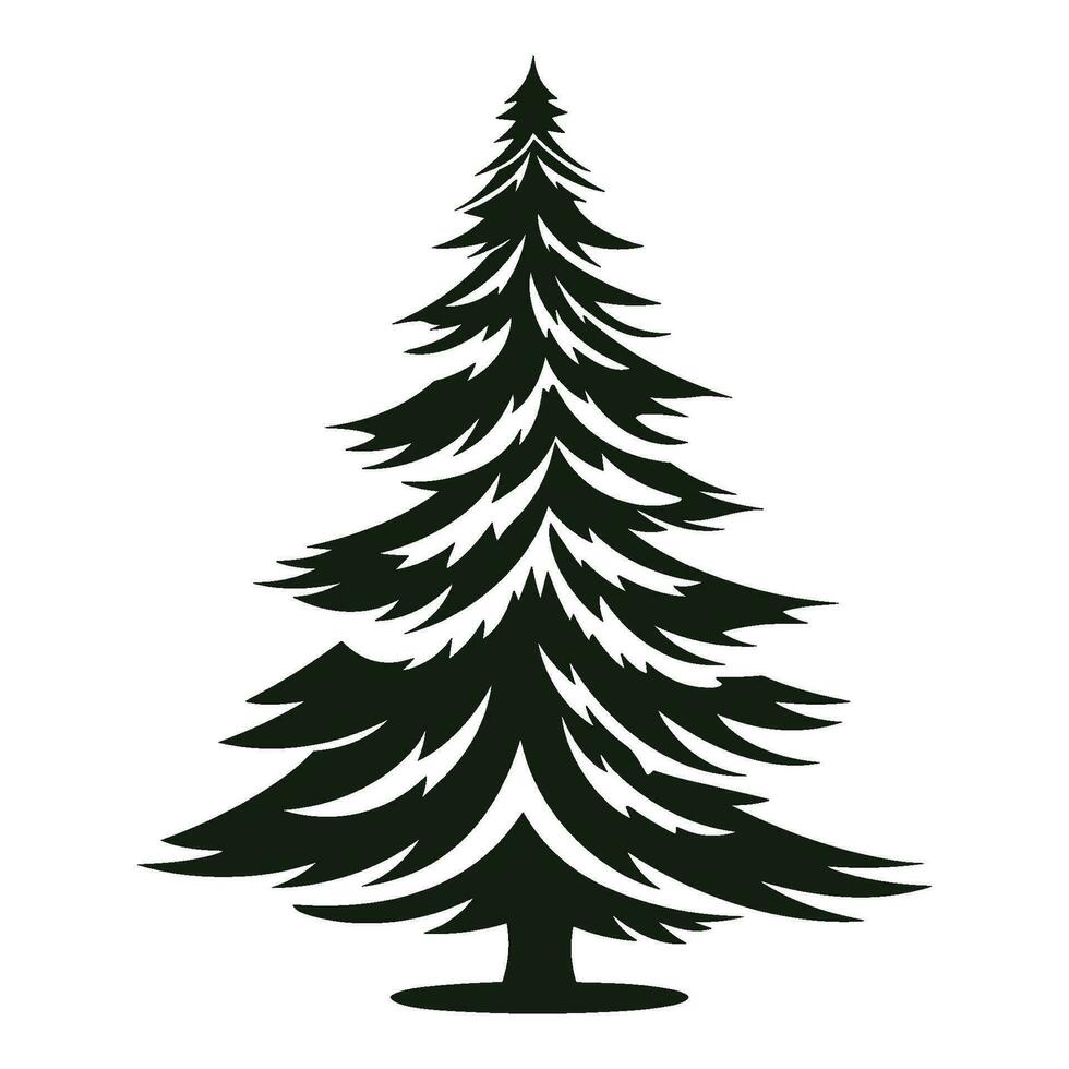 Natal árvore vetor silhueta clipart, vintage árvore silhueta vetor ilustração