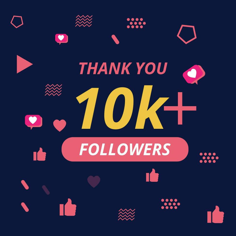 obrigado para 10k seguidores celebração Projeto vetor