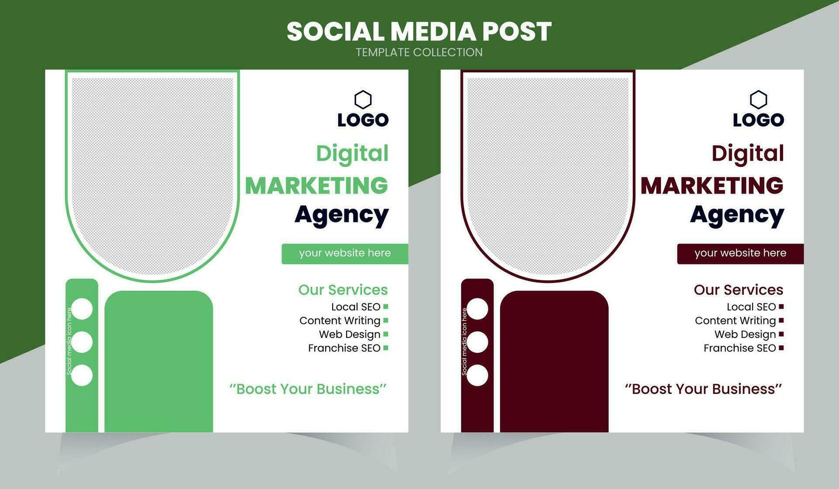postagem de mídia social de marketing digital vetor