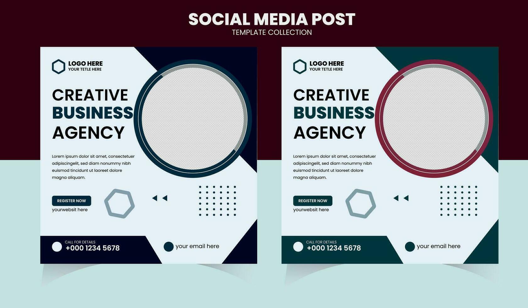 modelo de postagem de mídia social de marketing criativo vetor