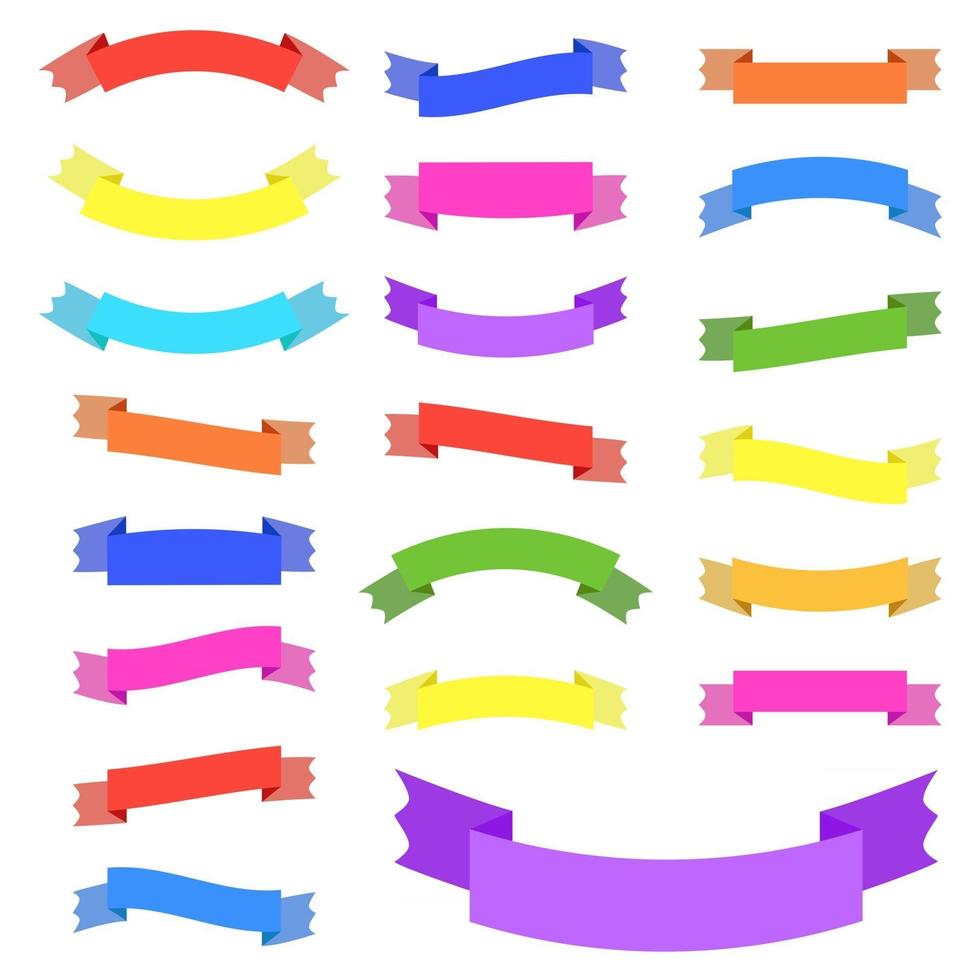 conjunto de 21 banner de fita de vetor de cor lisa. adequado para design.