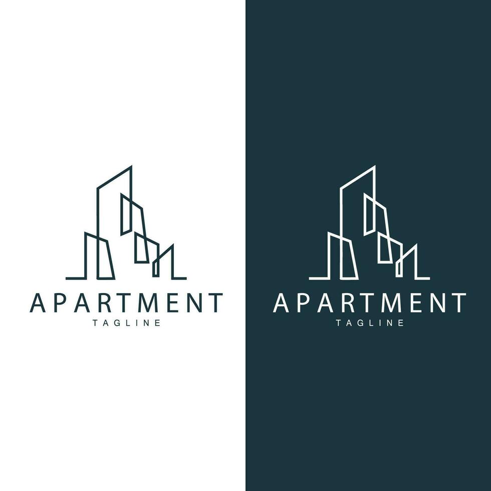 apartamento construção logotipo, moderno Projeto estilo linha vetor símbolo ilustração modelo