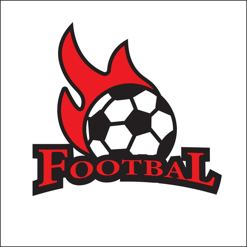 futebol logotipo ilustração vetor Projeto com fogo isolado. adequado para logotipos, camiseta desenhos, ícones, cartazes, empresas, cumprimento cartões, conceitos, sites, adesivos.