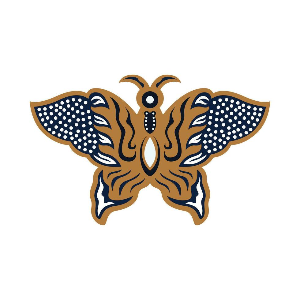 javanese batik borboleta ícone vetor imagem ilustração